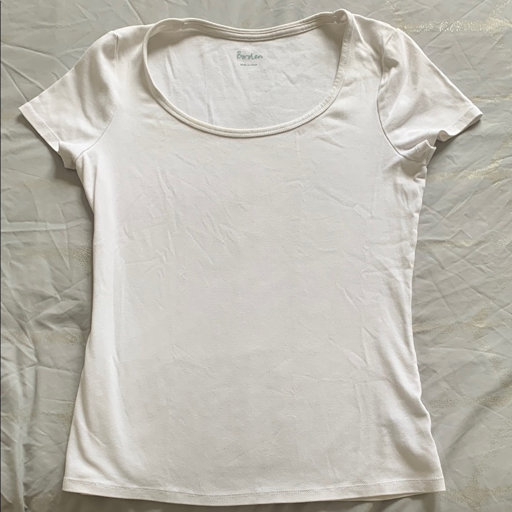 Boden Women's White Scoop Neck Top